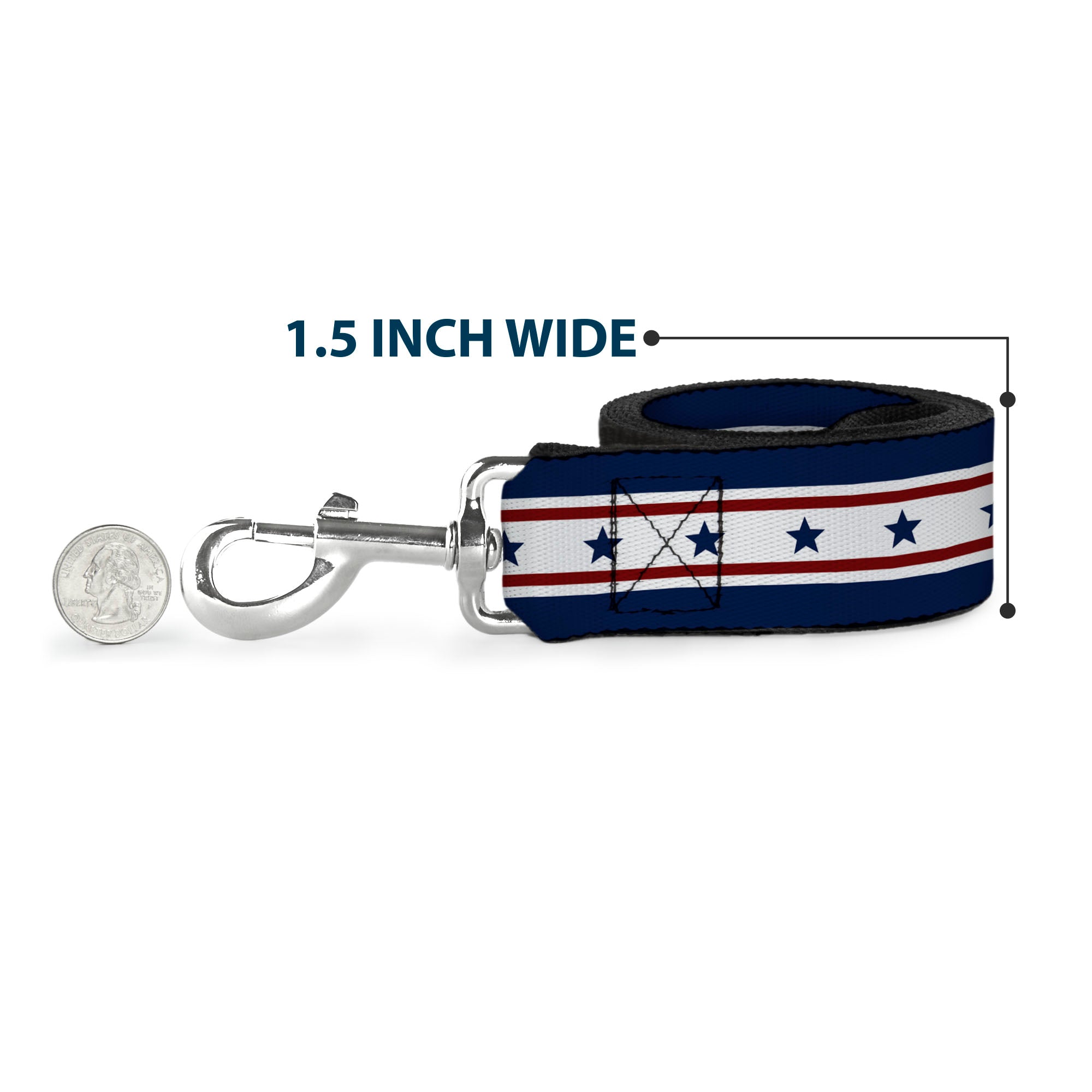 Dog Leash - Americana Stars & Stripes 6 Blue/White/Red Dog Leashes Buckle-Down