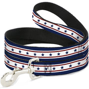 Dog Leash - Americana Stars & Stripes 6 Blue/White/Red Dog Leashes Buckle-Down