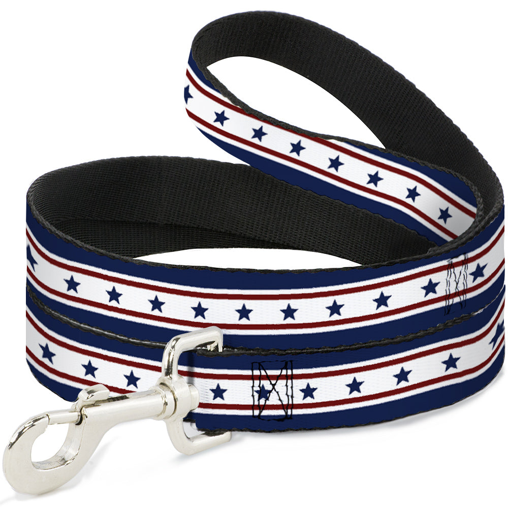 Dog Leash - Americana Stars & Stripes 6 Blue/White/Red Dog Leashes Buckle-Down