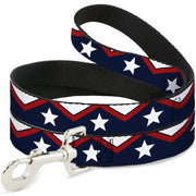 Dog Leash - American Chevron & Stripes White/Red/Blue Dog Leashes Buckle-Down