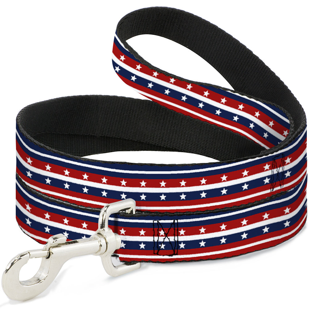 Dog Leash - Americana Stripe w/Stars2 Blue/Red/White Dog Leashes Buckle-Down