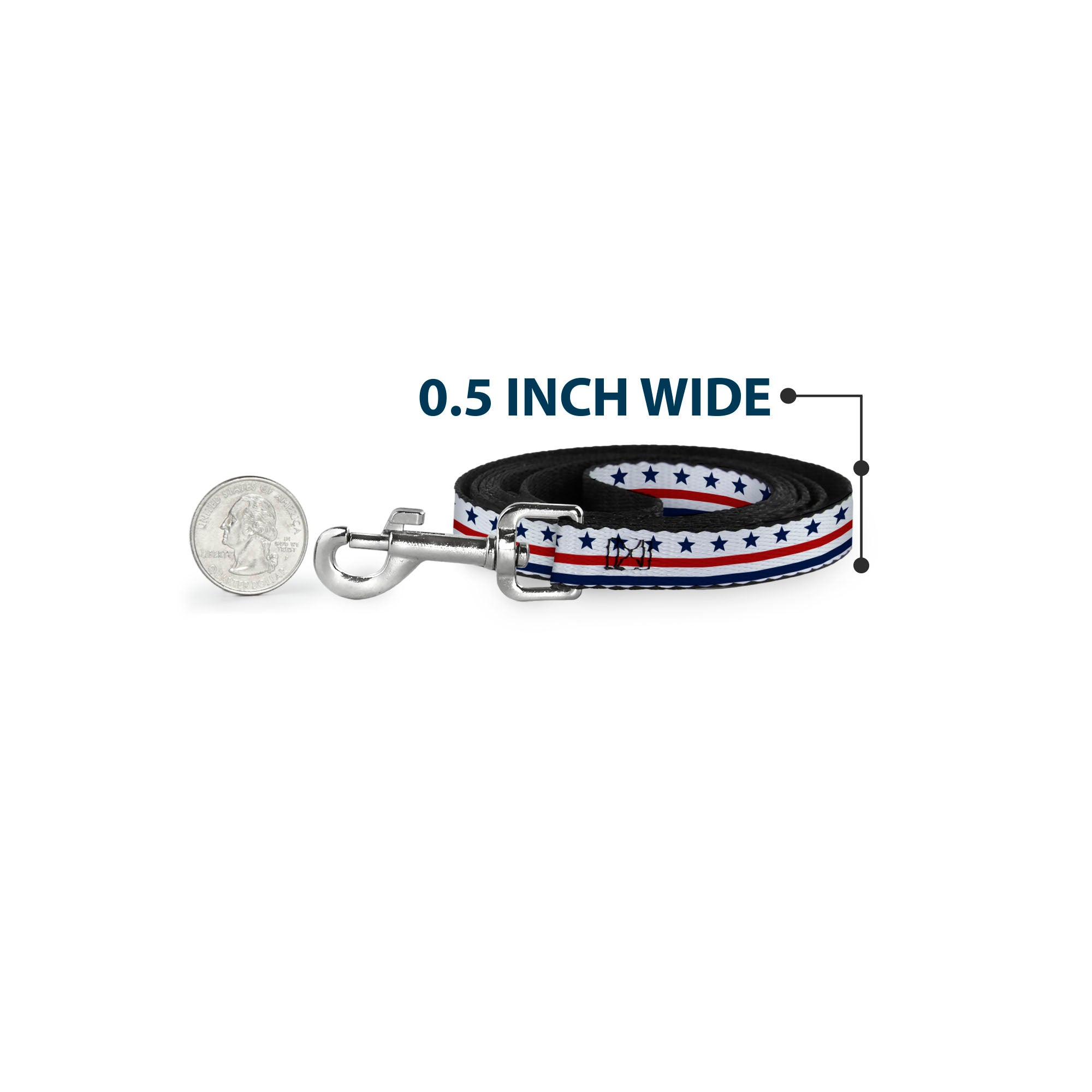 Dog Leash - Americana Stars & Stripes7 White/Blue/Red Dog Leashes Buckle-Down
