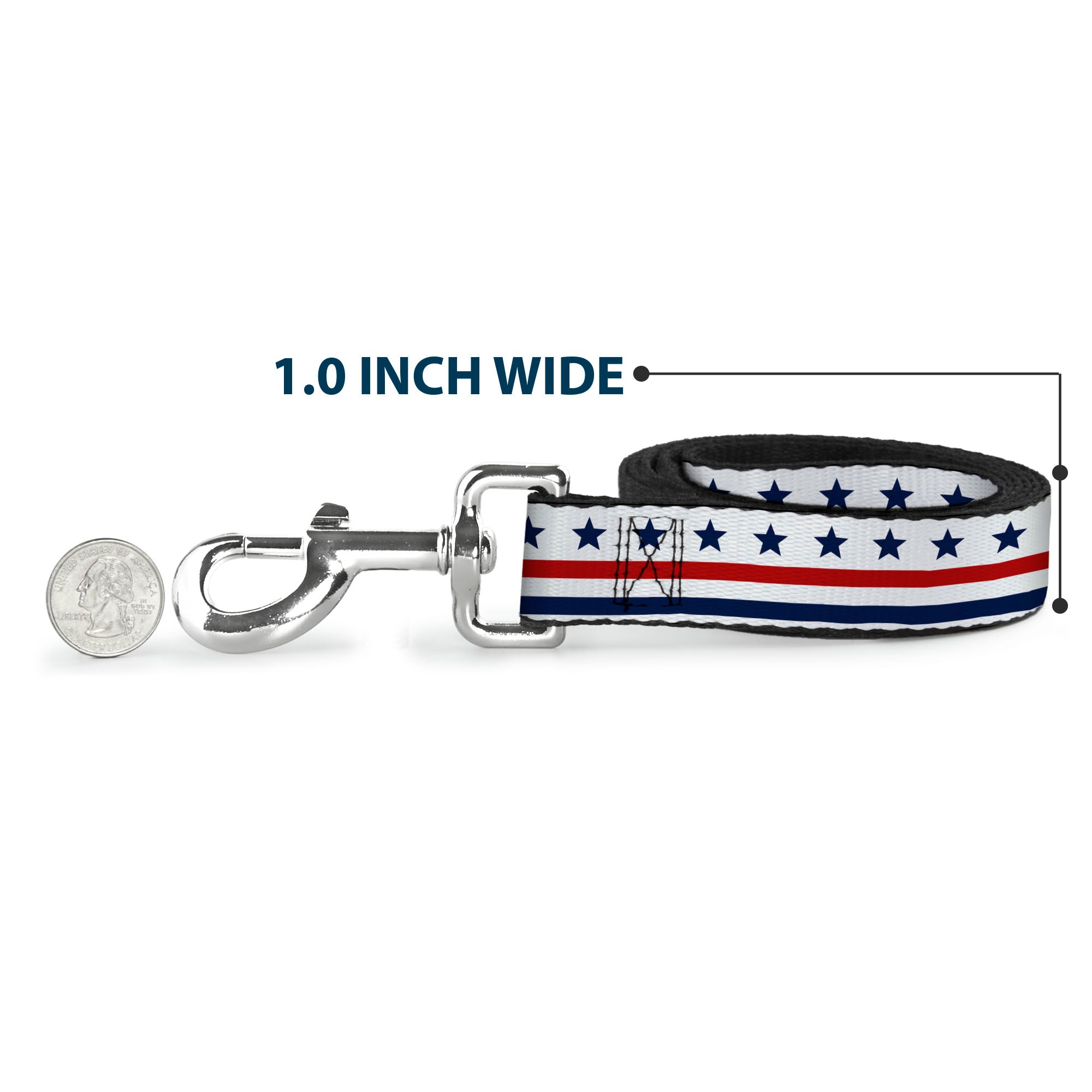 Dog Leash - Americana Stars & Stripes7 White/Blue/Red Dog Leashes Buckle-Down