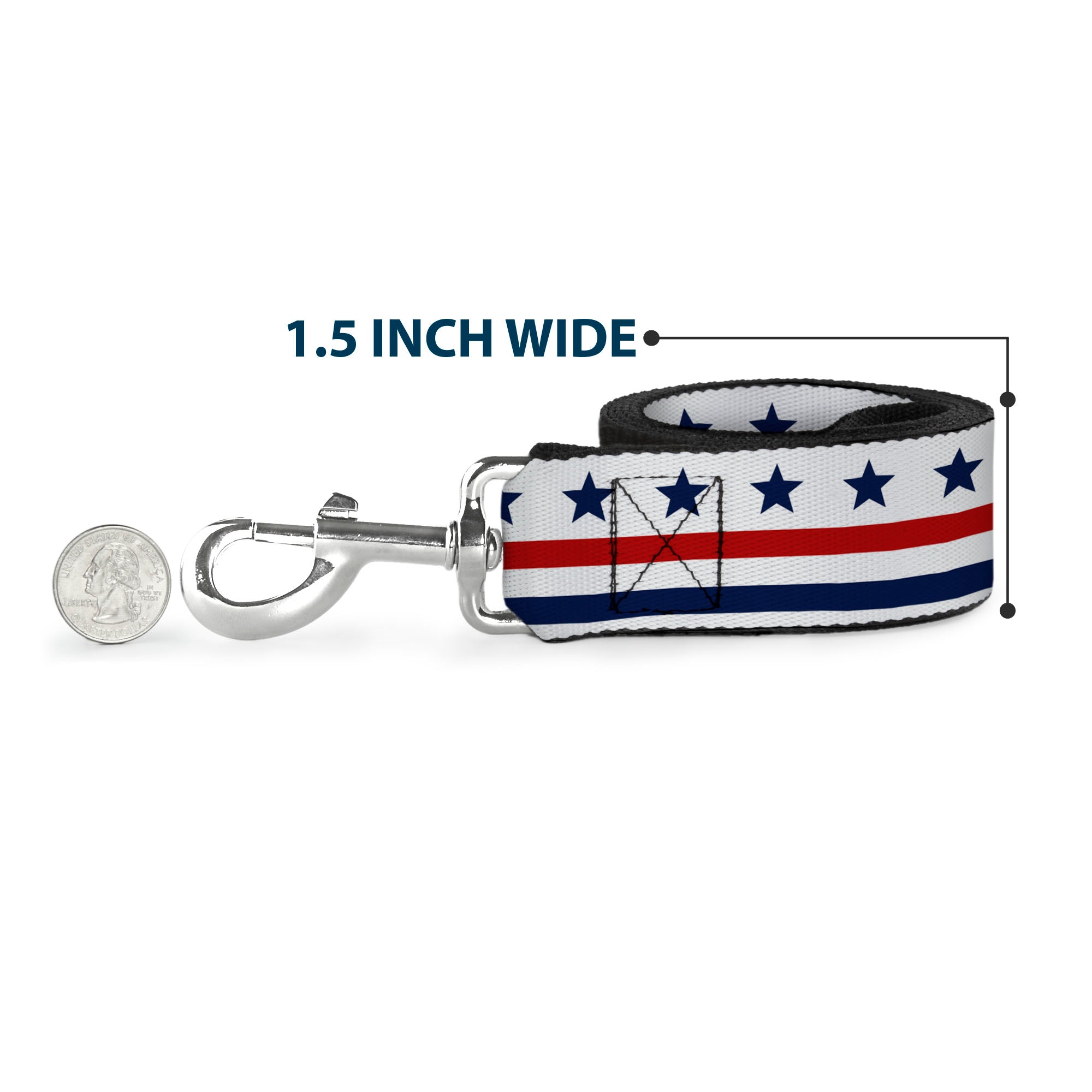 Dog Leash - Americana Stars & Stripes7 White/Blue/Red Dog Leashes Buckle-Down