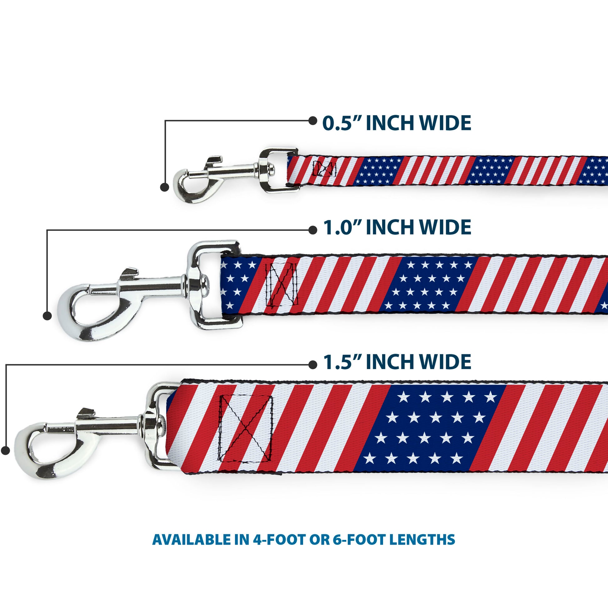 Dog Leash - American Flag Diagonal Dog Leashes Buckle-Down