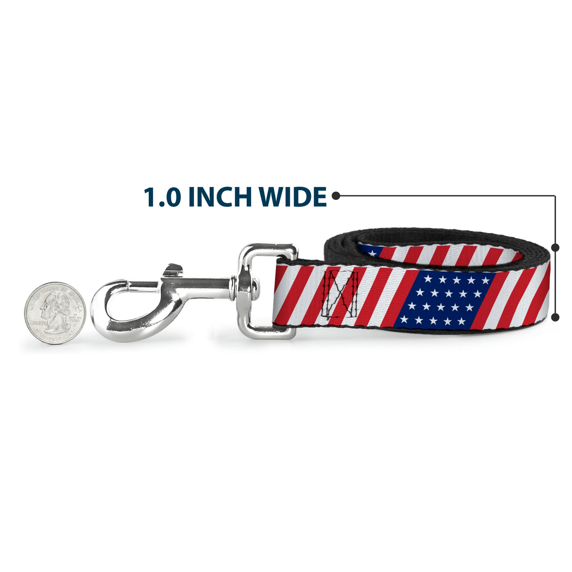 Dog Leash - American Flag Diagonal Dog Leashes Buckle-Down