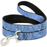 Dog Leash - Bandana/Skulls Baby Blue/White Dog Leashes Buckle-Down