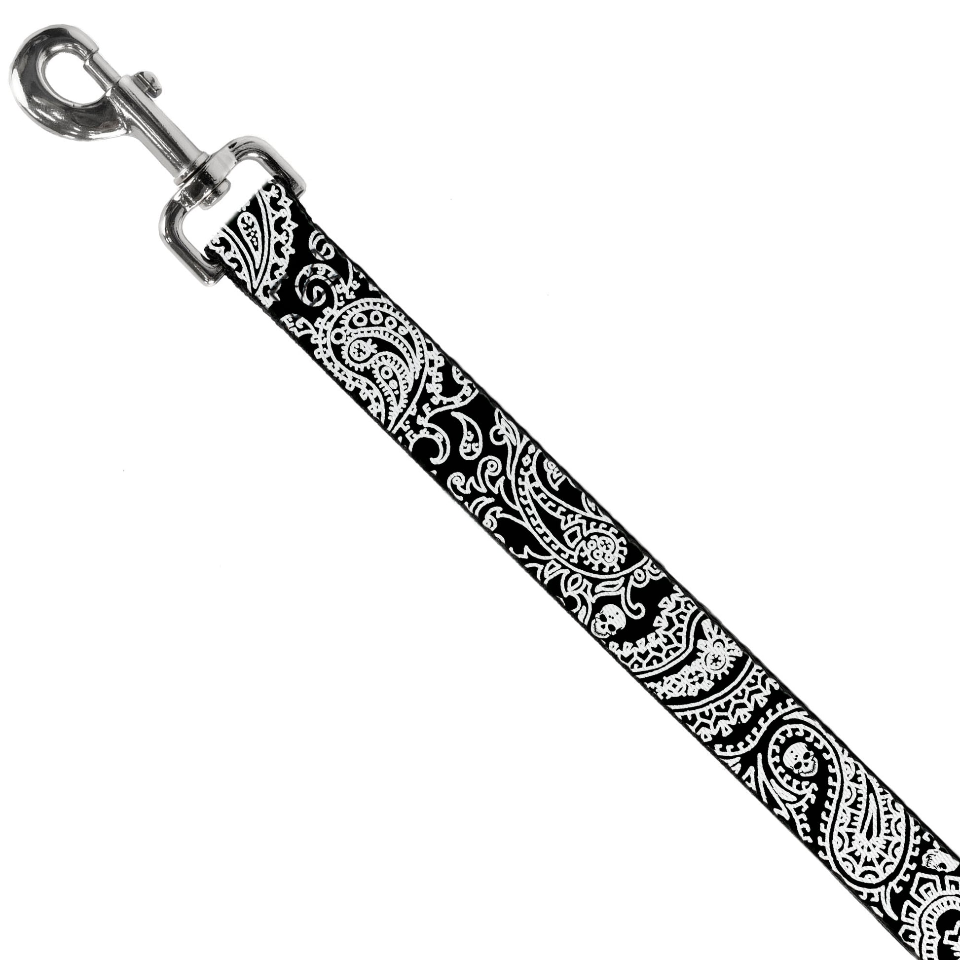Dog Leash - Bandana/Skulls Black/White Dog Leashes Buckle-Down