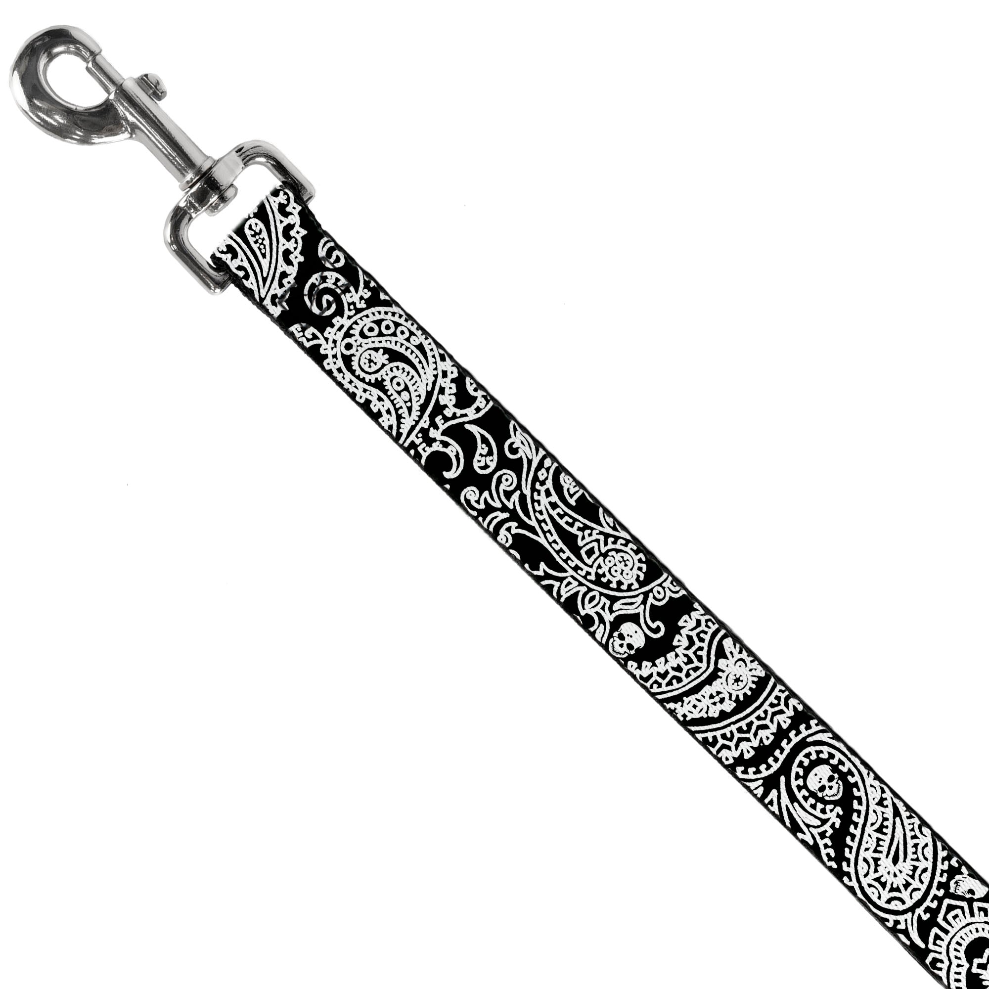 Dog Leash - Bandana/Skulls Black/White Dog Leashes Buckle-Down