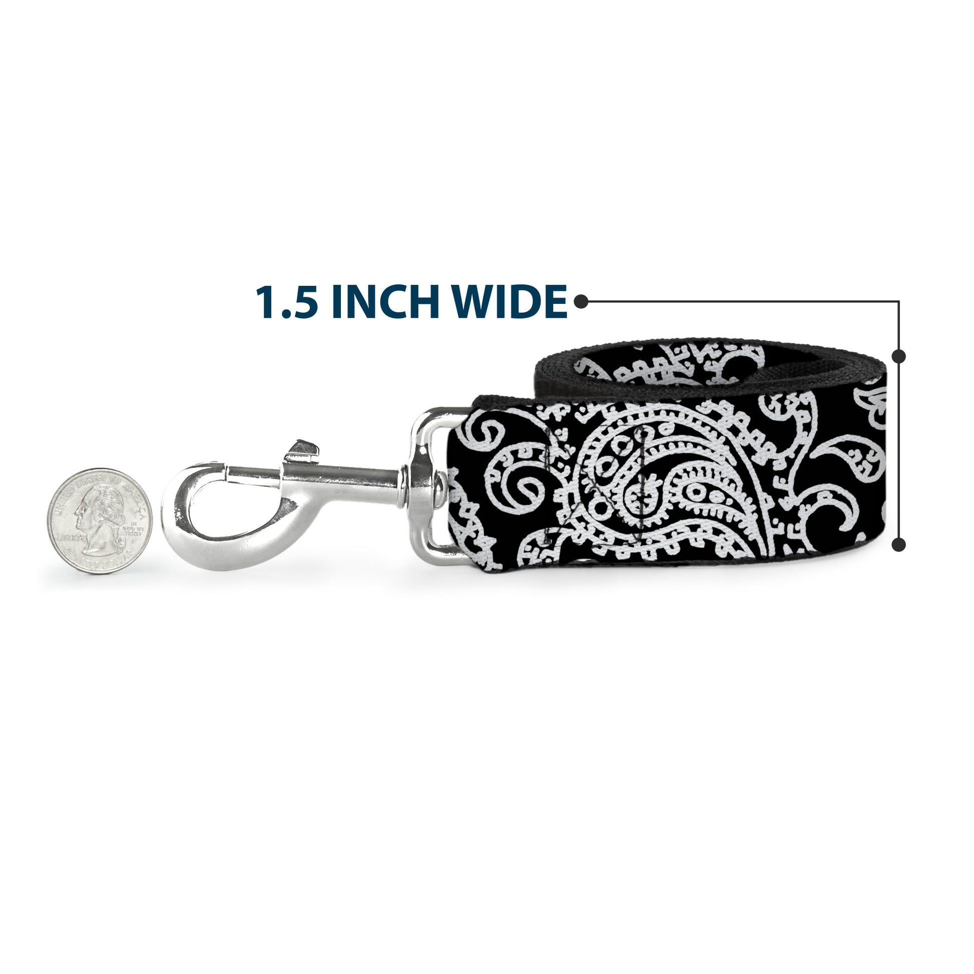 Dog Leash - Bandana/Skulls Black/White Dog Leashes Buckle-Down