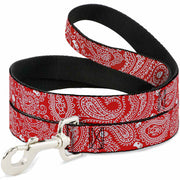 Dog Leash - Bandana/Skulls Red/White Dog Leashes Buckle-Down