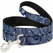 Dog Leash - Bandana/Skulls Royal/White Dog Leashes Buckle-Down