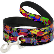 Dog Leash - BD Paint Splatter Black/Neon Dog Leashes Buckle-Down