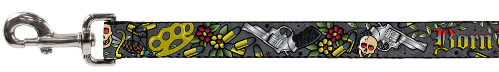 Dog Leash - Born to Raise Hell Gray Dog Leashes Buckle-Down