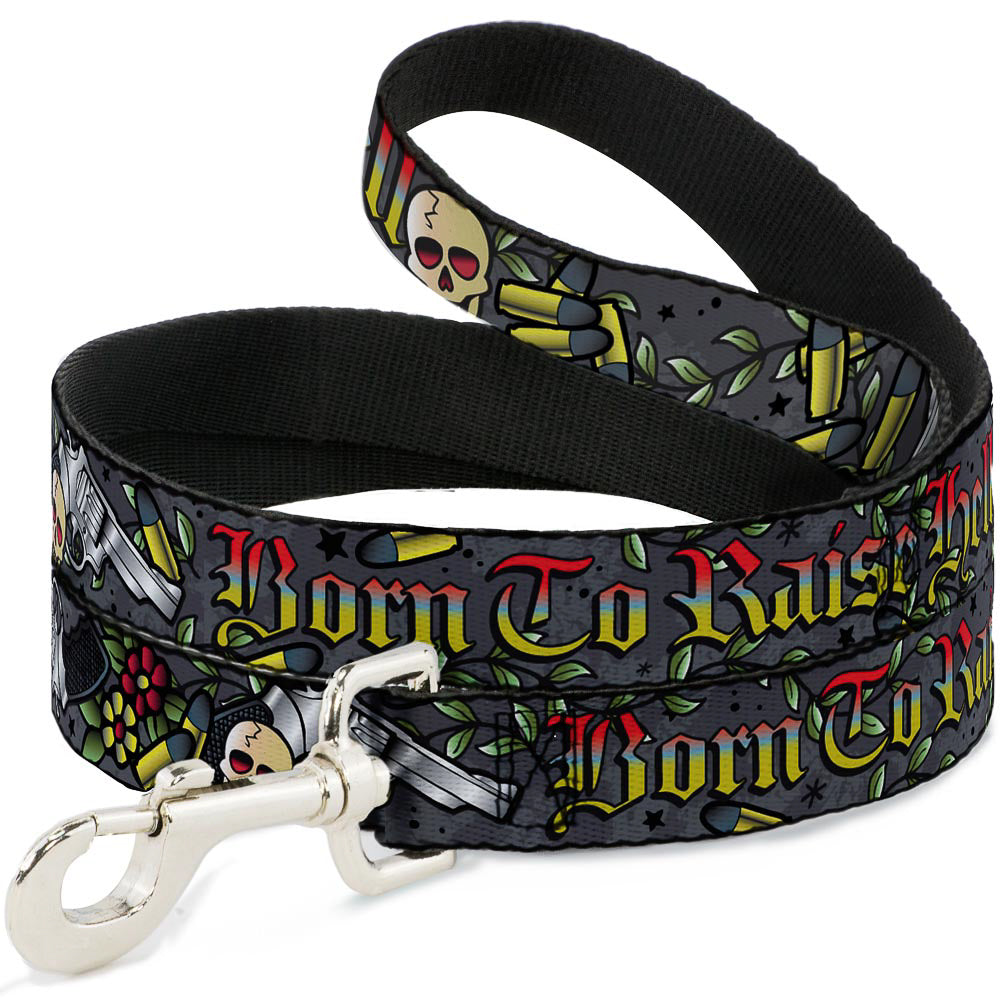 Dog Leash - Born to Raise Hell Gray Dog Leashes Buckle-Down