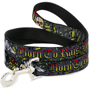Dog Leash - Born to Raise Hell Gray Dog Leashes Buckle-Down