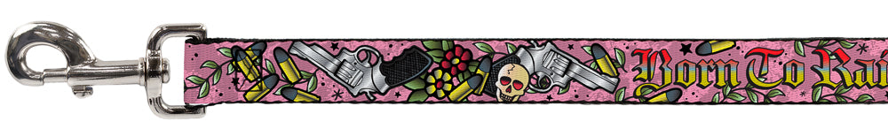 Dog Leash - Born to Raise Hell Pink Dog Leashes Buckle-Down