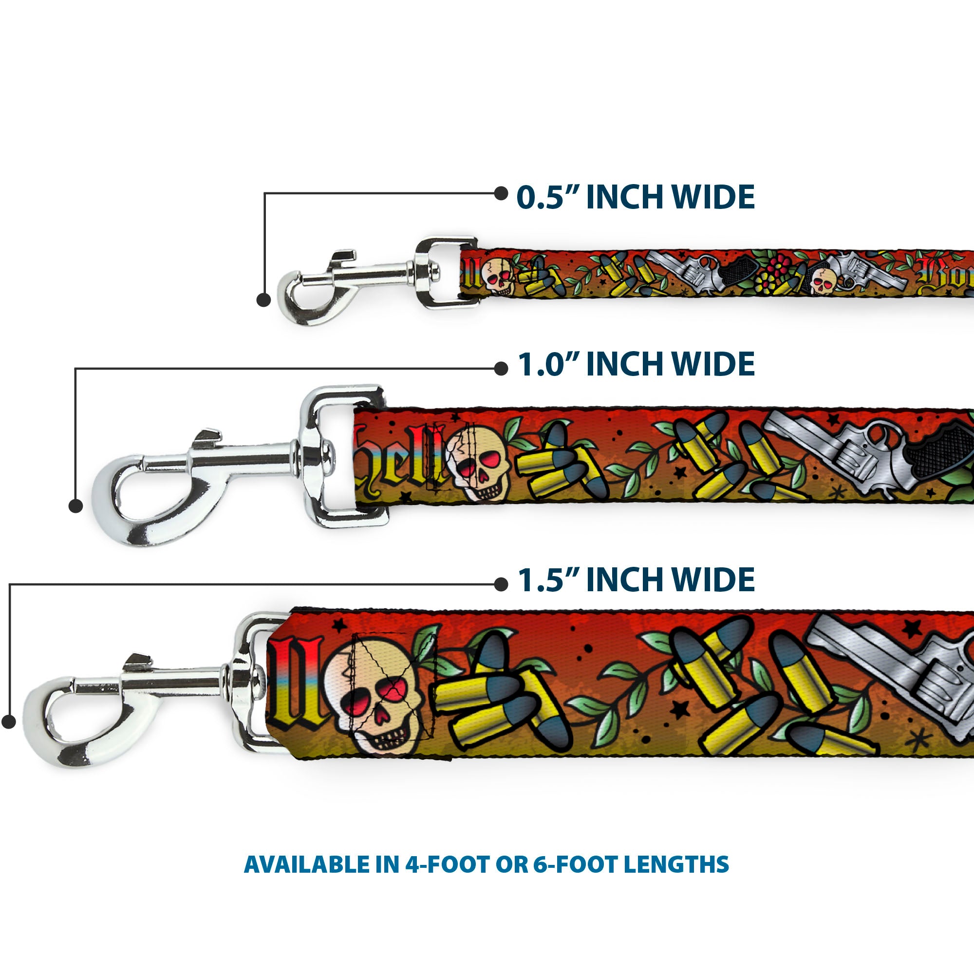 Dog Leash - Born to Raise Hell Red Dog Leashes Buckle-Down