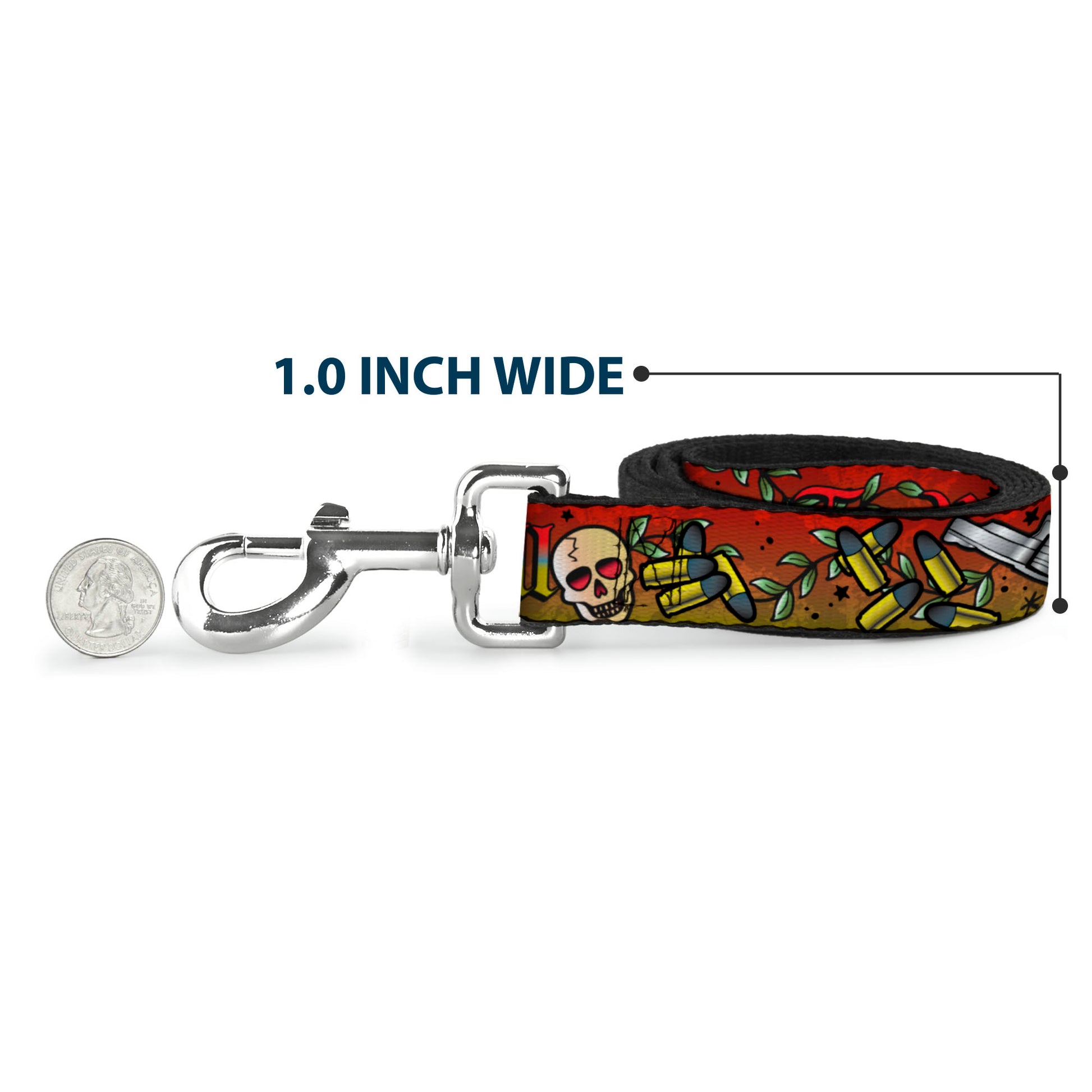 Dog Leash - Born to Raise Hell Red Dog Leashes Buckle-Down