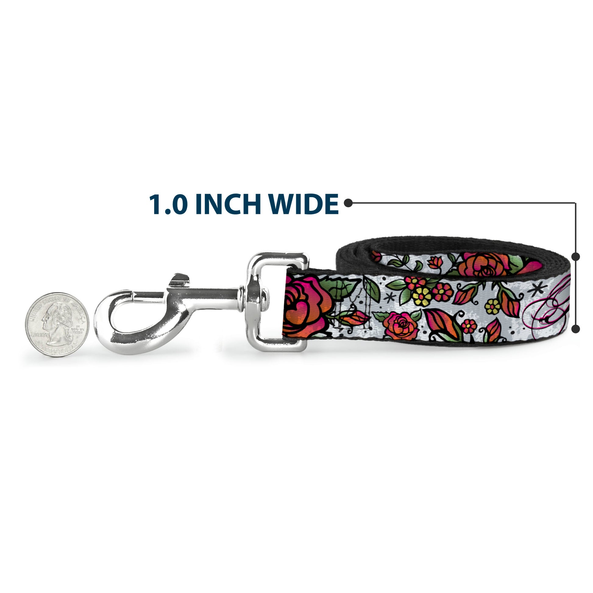 Dog Leash - Born to Blossom White Dog Leashes Buckle-Down