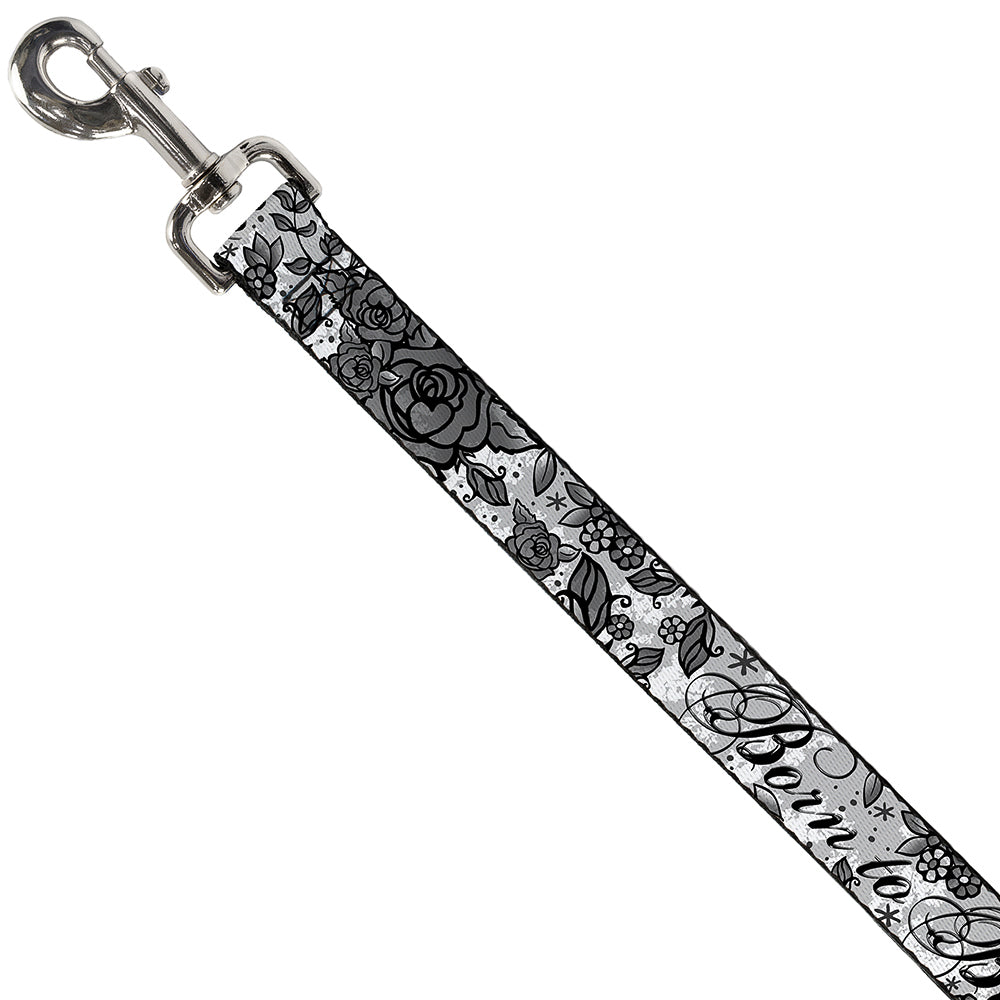 Dog Leash - Born to Blossom Black/White Dog Leashes Buckle-Down