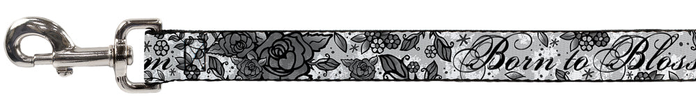 Dog Leash - Born to Blossom Black/White Dog Leashes Buckle-Down