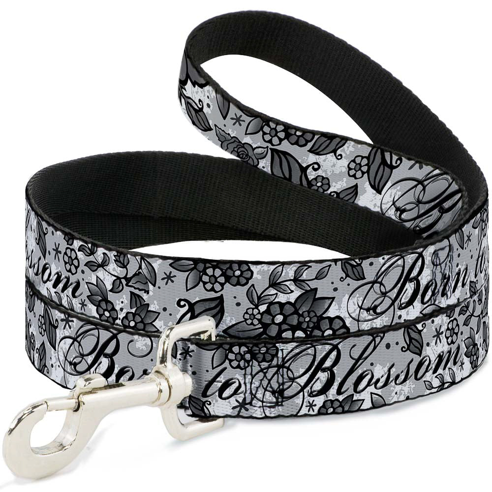 Dog Leash - Born to Blossom Black/White Dog Leashes Buckle-Down