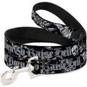 Dog Leash - Born to Raise Hell Black/White Dog Leashes Buckle-Down