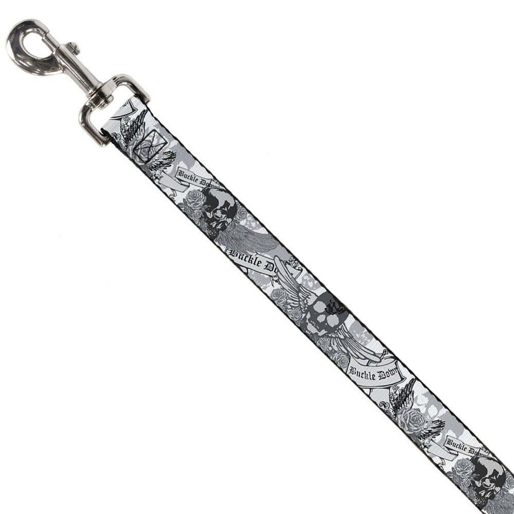 Dog Leash - BD Skull w/Roses Dog Leashes Buckle-Down
