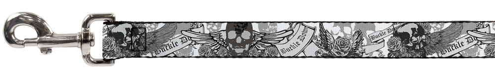 Dog Leash - BD Skull w/Roses Dog Leashes Buckle-Down