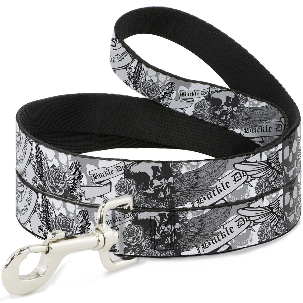 Dog Leash - BD Skull w/Roses Dog Leashes Buckle-Down