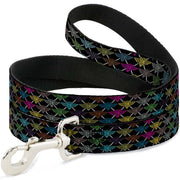 Dog Leash - BD Monogram Black/Multi Neon Dog Leashes Buckle-Down