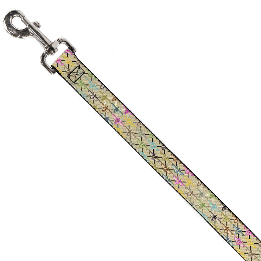 Dog Leash - BD Monogram Tan/Multi Neon Dog Leashes Buckle-Down