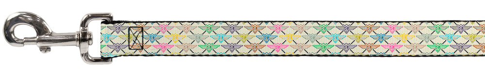 Dog Leash - BD Monogram Tan/Multi Neon Dog Leashes Buckle-Down