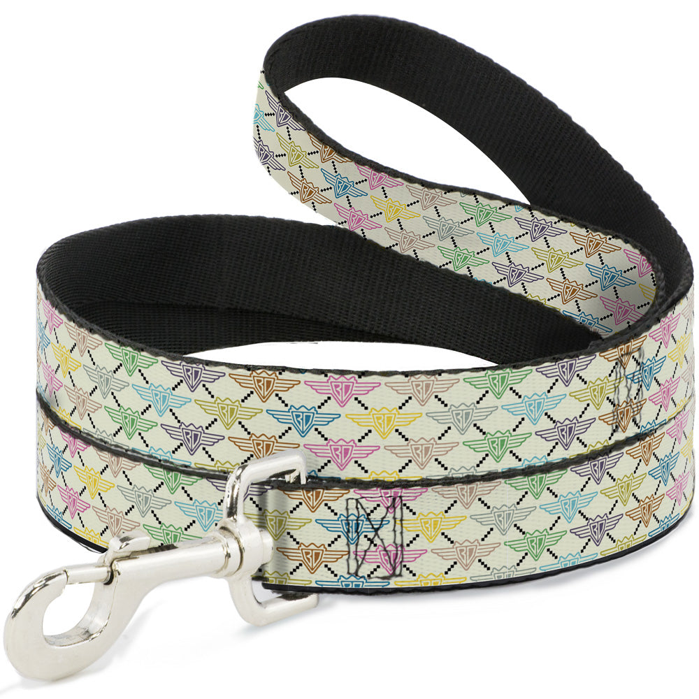 Dog Leash - BD Monogram Tan/Multi Neon Dog Leashes Buckle-Down