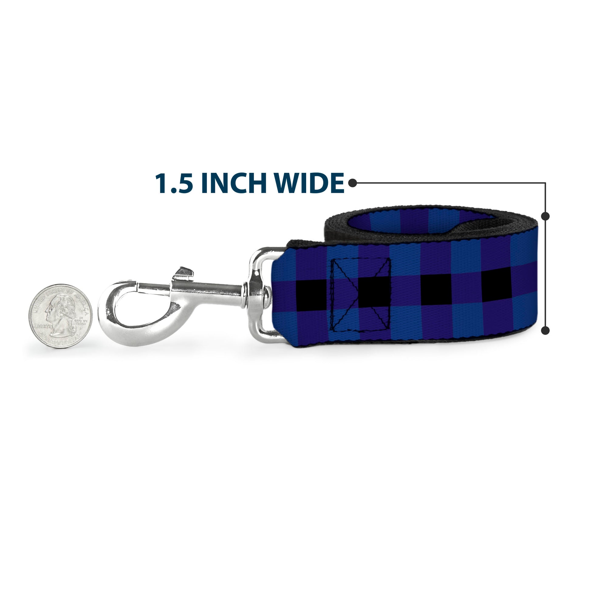 Dog Leash - Buffalo Plaid Black/Blue Dog Leashes Buckle-Down