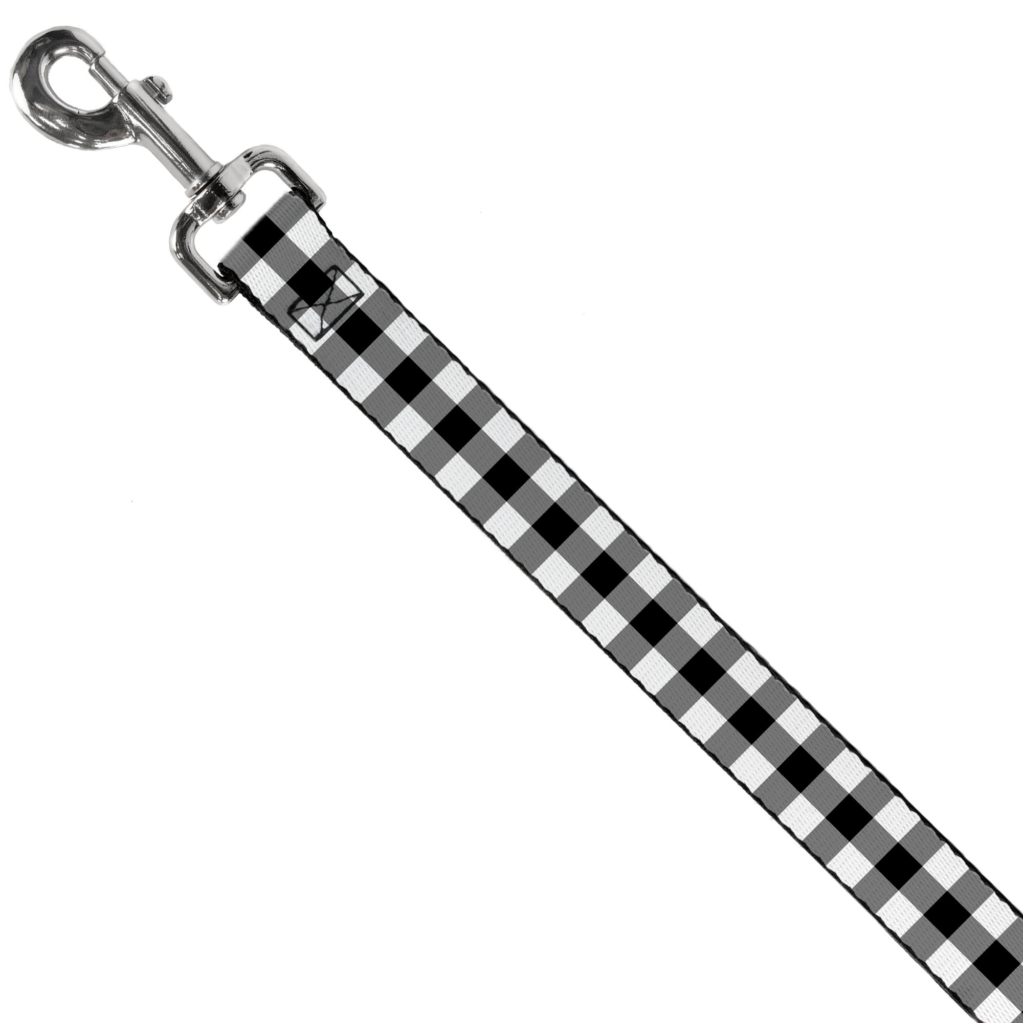 Dog Leash - Buffalo Plaid Black/White Dog Leashes Buckle-Down