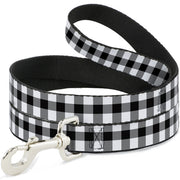 Dog Leash - Buffalo Plaid Black/White Dog Leashes Buckle-Down