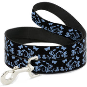 Dog Leash - Butterfly Garden Black/Blue Dog Leashes Buckle-Down