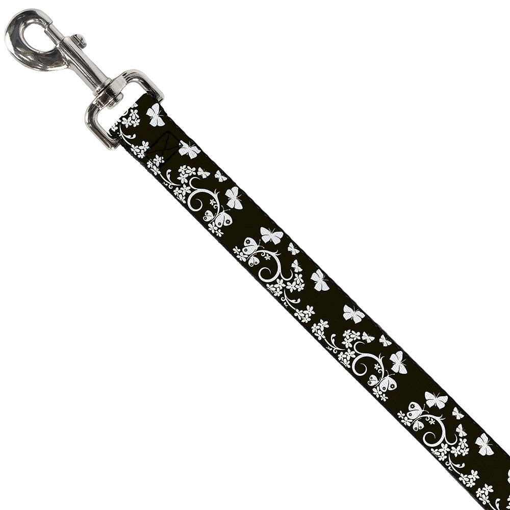 Dog Leash - Butterfly Garden Black/White Dog Leashes Buckle-Down