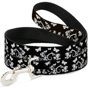 Dog Leash - Butterfly Garden Black/White Dog Leashes Buckle-Down