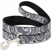 Dog Leash - Bandana/Skulls White/Black Dog Leashes Buckle-Down
