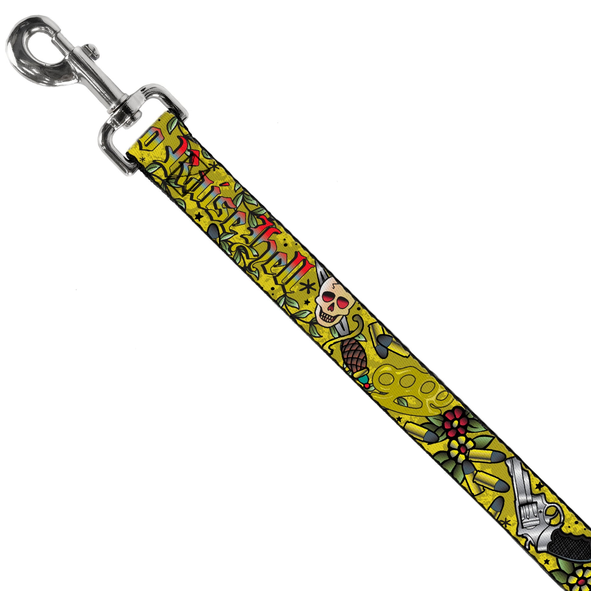 Dog Leash - Born to Raise Hell Yellow Dog Leashes Buckle-Down