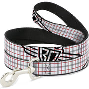 Dog Leash - BD Plaid White/Gray/Red Dog Leashes Buckle-Down