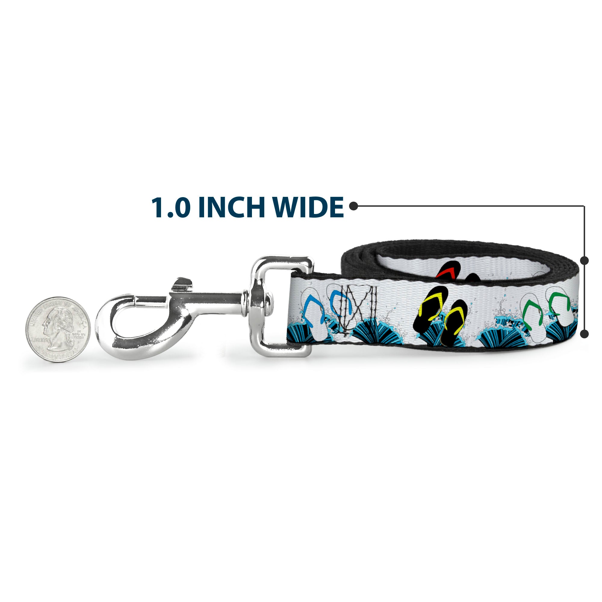 Dog Leash - Beach Flip Flops Dog Leashes Buckle-Down