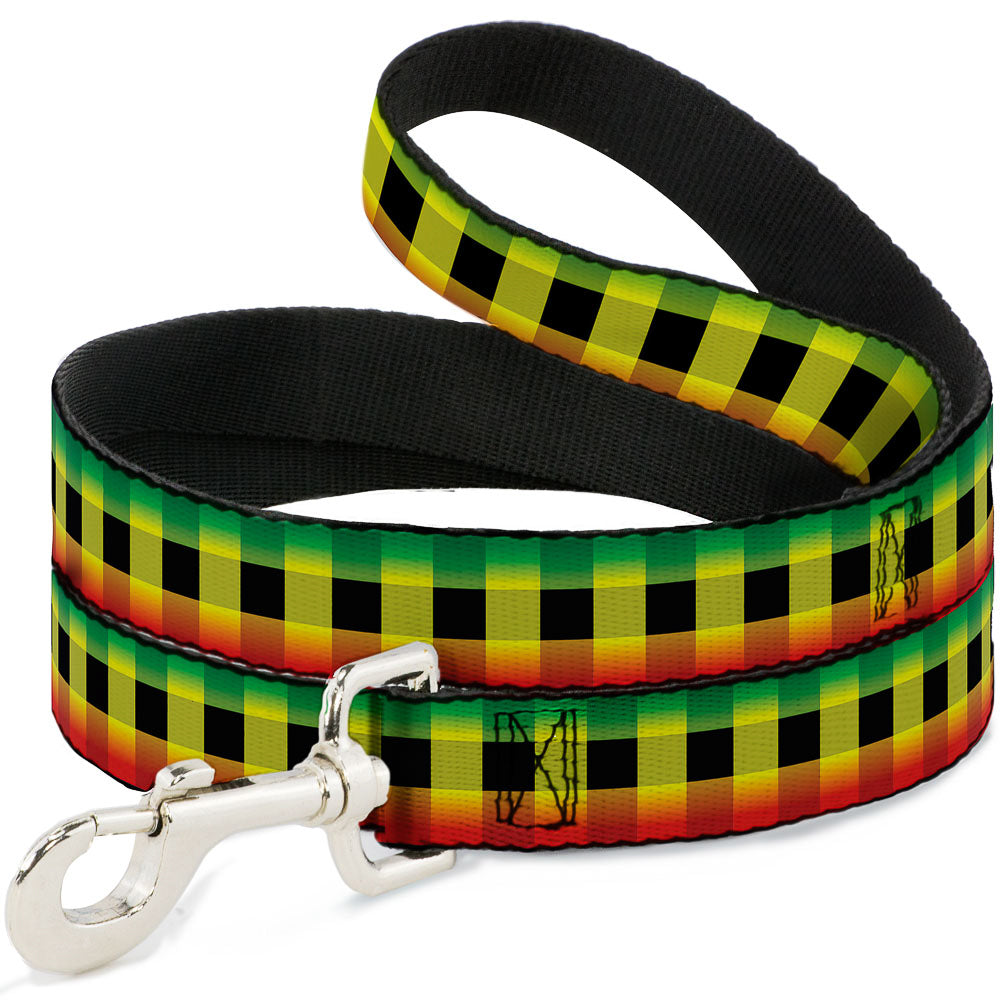 Dog Leash - Buffalo Plaid Rasta Dog Leashes Buckle-Down