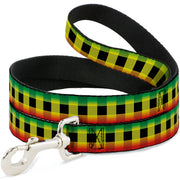 Dog Leash - Buffalo Plaid Rasta Dog Leashes Buckle-Down
