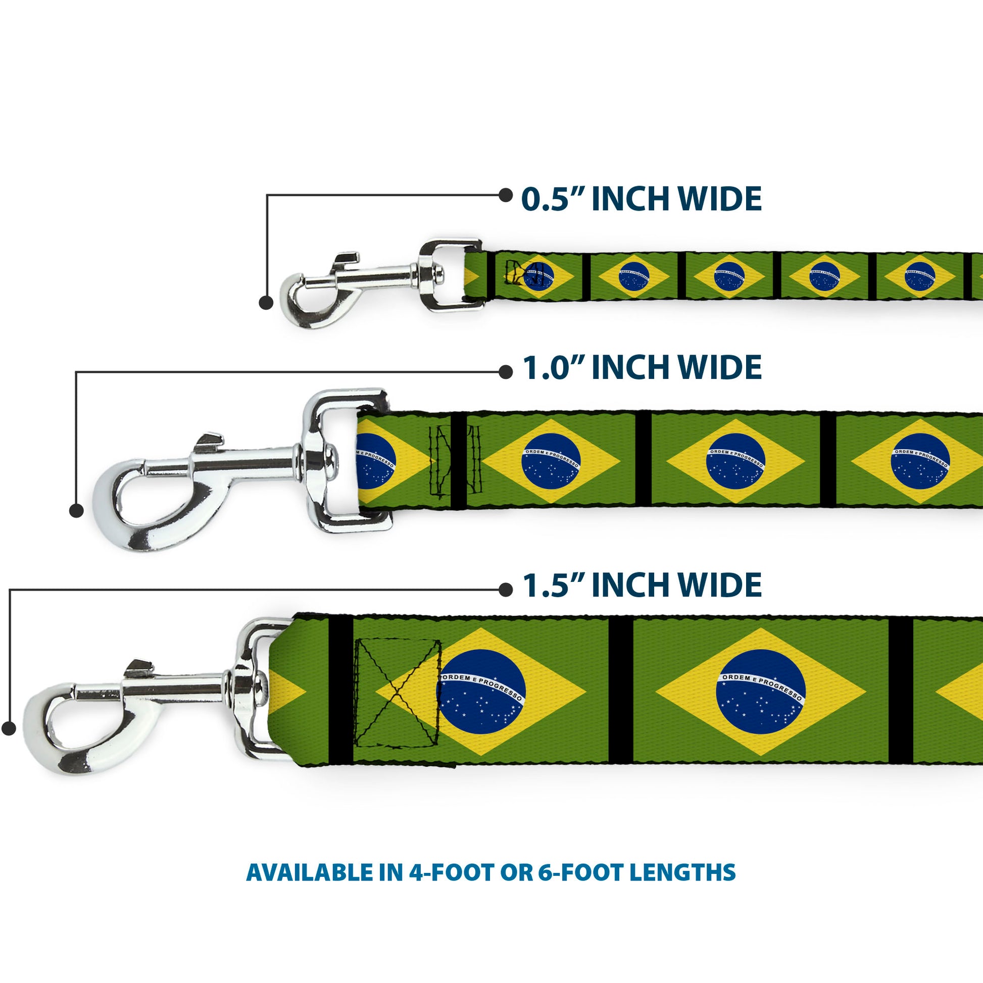 Dog Leash - Brazil Flags Dog Leashes Buckle-Down
