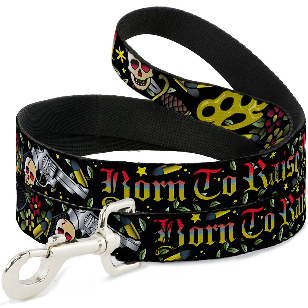 Dog Leash - Born to Raise Hell Black Dog Leashes Buckle-Down