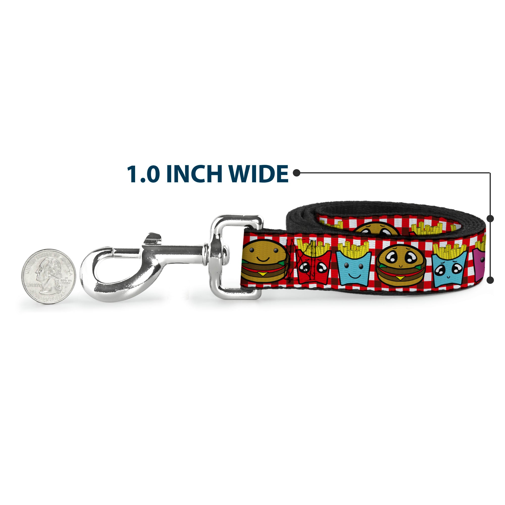 Dog Leash - Burger & Fries Cartoon Dog Leashes Buckle-Down